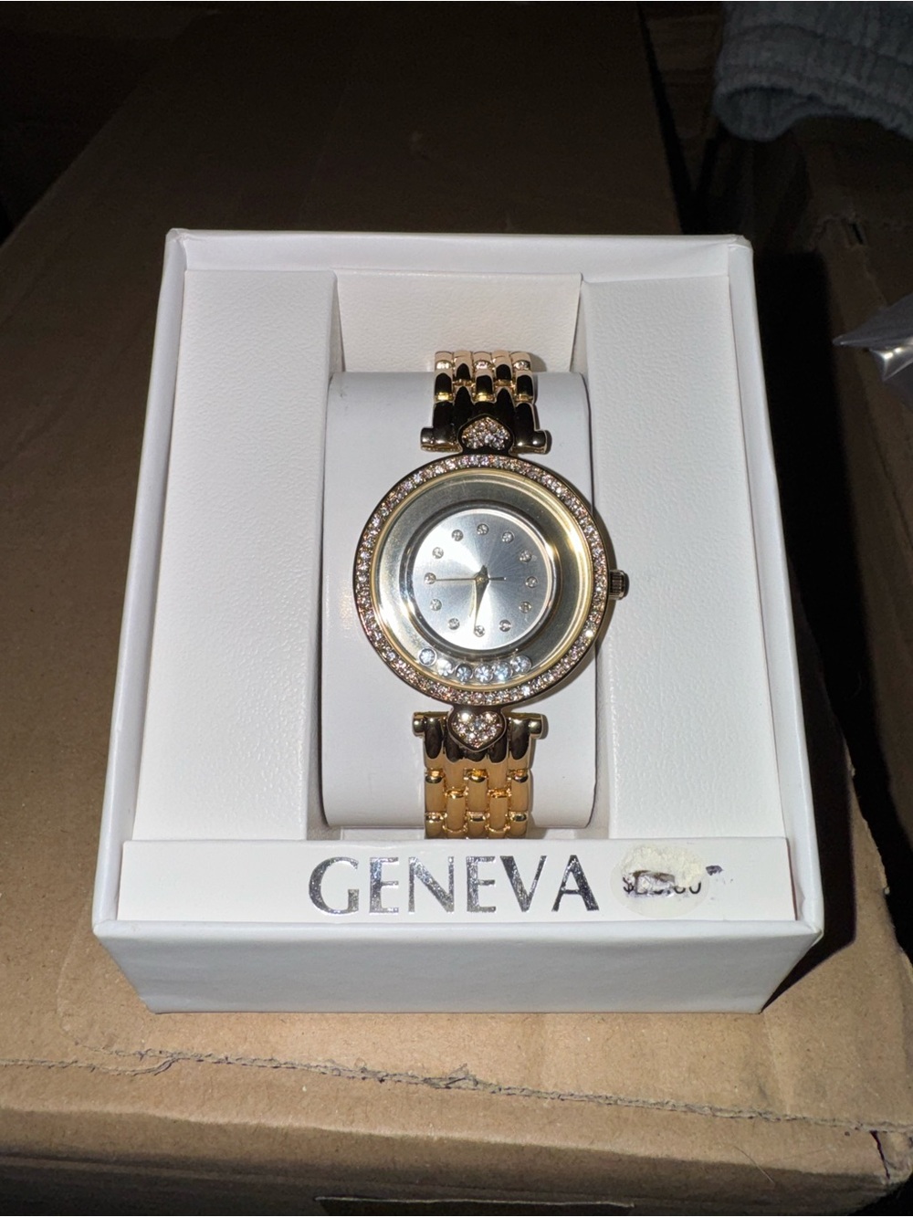 Geneva Gold-Tone Crystal Accent Women's Bracelet Watch